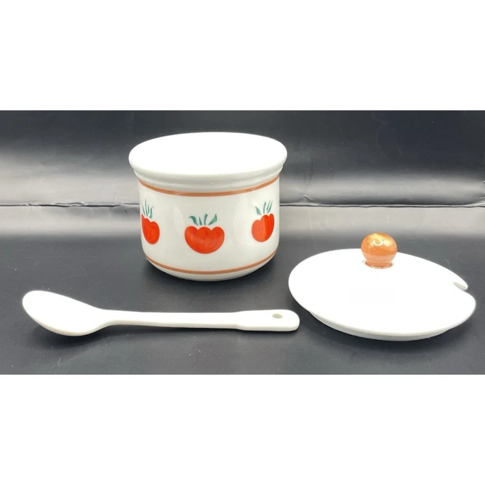 Rauschert Culinary Editions Tomato Design Sugar Bowl, Creamer, and Jam Bowl